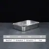 Plato de drenaje rectangular engrosado de acero inoxidable con agujero con tapa lavabo para lavar verduras lavabo para secar y escurrir perforado cuenca de filtro grande