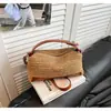 Bolso Cruzado Nuevo Sencillo de un Solo Hombro, Bolso de Paja Versátil Retro, Diseño de Bloques de Color de Moda Nicho, Bolso Tejido Arcoíris