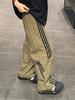 Pantalones Cargo Retro Americanos con Franja Lateral para Hombre, Delgados de Tres Rayas, Marca de Moda Deportivos Sueltos Rectos Casuales para Verano
