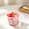 Vasos de postre de moda, vasos de leche desechables de doble pared, resistentes al calor, aptos para gelatina, yogur, mousse y postres, plástico con tapas