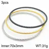 Joias de Aço Inoxidável Pulseira Empilhável Torcida Moderna Padrão Torcido de Aço Titânio Moda Acessório de Pulseira Diâmetro Interno 68*3mm