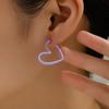 2026 Nuevos Pendientes de Aro en Forma de Corazón Transfronterizos Diseño Simple Colorido de Joyería de Moda para Mujeres