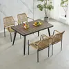 Mesa e Cadeira Externas Pátio Jardim Ferro Forjado Corda Trançada Lazer Externo Cadeira de Rattan Combinação de Três Peças Cadeira de Quiosque de Cafeteria