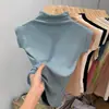 Tailandia Sudeste Asiático Camiseta Blanca de Cuello Medio para Mujer Diseño de Verano Nicho Aspecto Adelgazante Top Base