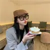 Gorra de cuero sintético para niños, estilo británico, retro, antidesgaste, con personalidad, para otoño e invierno, color negro