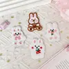 Parche de Bordado Autoadhesivo de Conejo de Peluche Lindo Parche Decorativo Bordado para Diario Computadora Parche de Tela Venta al por Mayor Transfronteriza