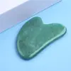 Bestseller transfronteiriço conjunto de rolo de jade de cristal rosa de duas cabeças, massageador de pedra preciosa de ágata e placa gua sha de Dongling em caixa de presente