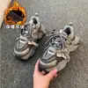 Zapatillas Cálidas Forradas de Lana para Papá para Mujer, Nuevo Estilo Invierno 2026, Versátiles, que Aumentan la Altura, Suela Gruesa, Deportivas Casuales, Zapatos Blancos