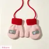 Guantes de Invierno para Niños, Engrosados y Forrados de Felpa, Cobertura Completa, Unisex, Diseño Lindo de Dibujos Animados, a Prueba de Frío y Cálidos, para Niños Pequeños, Jardín de Infancia, con Cuerda, Manoplas