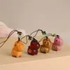 Talla de Madera Arcoíris, Hazte Rico Inmediatamente, Colgante de Cadena para Teléfono Móvil de Madera, Llavero Colgante Personalizado Creativo para Hombres y Mujeres, Regalo