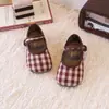 Zapatos de cuadros para niños para primavera y otoño, zapatos elegantes de estilo coreano para niñas, zapatos Mary Jane de suela blanda antideslizantes, zapatos de vestir versátiles y modernos