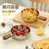 ¡Guau! Tazón de Acero Inoxidable 304 sin Recubrimiento con Mango de Madera, Antiescaldante, de un Solo Mango, para Fideos Instantáneos, Sopa, Desayuno, Ensalada, Arroz al Horno, para una Persona