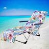 Funda para Silla de Playa Transfronteriza Microfibra Impresión de Logo Personalizado Patrón Engrosada Absorbente de Agua Exterior Sillón Cubierta de Toalla Grande