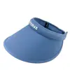 Gorra vacía de verano con visera de letras de seda helada anti-ultravioleta inglesa visera dura nueva todo partido gorra vacía