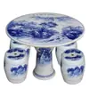 Jingdezhen Cerámica Mesa Taburete Redonda Mesa Antigua Porcelana Azul y Blanca Decoración Balcón Patio Exterior Jardín Mesa Taburete juego