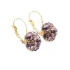 Brinco de argola de bola de cristal avançado 24 anos outono e inverno novo brinco de temperamento compacto requintado com diamantes completos brincos de personalidade moda