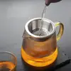 Vidrio transparente raya vertical taza justa nuevo juego de té engrosado Mar de té filtro Mar de té juego de té kung fu