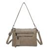 Bolsa Feminina 2025 Nova Bolsa Transversal Vintage, Bolsa de Ombro Simples de Nicho, Bolsa de Mão com Zíper Multicamadas