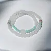 "Um Corante para Verde" Pulseira de Contas Imitação Esmeralda de Tianshan Pedra Shoushan Pulseira de Duplo Círculo Novo Chinês Retro Diária Versátil