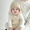 Gorro de Lana para Bebé con Borde Enrollado en Forma de Diamante, Gorro Tejido para Bebés Niños y Niñas en Invierno, Cálido y Lindo, Gorro Súper Lindo para Protección de Orejas de Bebé
