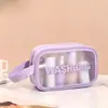 Bolsa de Higiene Pessoal Portátil Transparente Fosca à Prova d'Água Espessa de Grande Capacidade Estilo Coreano Saco de Maquiagem à Prova de Poeira