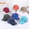 Gorra de Béisbol Lavada y Desgastada Estilo Coreano Parte Superior Suave Transpirable Gorra Estilo Americano Retro Color Sólido Visera Curva Sombrero de Sol de Mezclilla