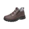 Botas de Nieve Gruesas de Terciopelo Cálido de Invierno para Personas de Mediana Edad y Mayores, Antideslizantes Impermeables Fáciles de Poner Zapatos de Papá, Botas de Algodón Resistentes al Frío para Hombre