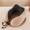 Almohada de Espuma Viscoelástica de Color Sólido en Forma de U, Almohada Redonda de Viaje para el Cuello, Almohada de Espuma Viscoelástica en Forma de U al por Mayor con Impresión de Logo