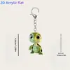 Colgante Pequeño Decorativo Plano Nuevo Impreso 2D Cruz Moderno Simple Animal Dibujos Animados Llavero Colgante Personaje