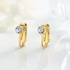 Estilo Japonés Coreano Clip en Forma de U con Pedrería Facetada de 5 mm Hecho de Cobre Pendiente sin Agujero para Oreja Uso Indoloro Accesorio de Clip para Oreja Versátil