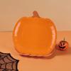 Plato de Papel Desechable con Forma Especial de Calabaza de Halloween Transfronterizo, Juego de Decoración para Suministros de Fiesta Navideña