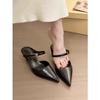 Meias Sapatilha Bico Fino Salto Agulha para Mulheres 2025 Primavera e Verão Novos Sapatos Mule Moda Feminina Versátil Salto Alto para Mulheres
