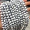 Contas redondas de turquesa branca sintética transfronteiriça semiprontas DIY pulseira tecida à mão miçangas acessórios de joalheria atacado