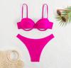 Huludao Moda Praia Novo Maiô Duas Peças Estilo Europeu e Americano para Mulheres, Conjunto Biquíni Ultra Revelador para Meninas de Praia em Férias