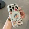 Adequado para Apple 18Promax Desenho Animado Lápis de Cor Tela Cheia Shin-Chan Casal iPhone Xiaomi Celular Capa Flexível e Rígida Personalização
