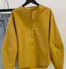 Camisa Suelta de Cuello Redondo para Mujer 2026 Nuevo Estilo Coreano Casual Mangas de Linterna Capa Delgado Versátil Blusa Cárdigan Top