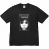 Camiseta de Algodón Puro de Estilo Europeo Transfronterizo, Tendencia Original 24Ss, Camiseta de Manga Corta con Estampado de Letras y Pintura en Spray Graffiti