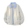 Chaqueta de Trabajo Unisex con Cuello Patchwork de Fábrica Original, Abrigo Básico Casual de Color Sólido, Se Puede Personalizar Adicionalmente con Logo Impreso