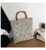 Bolso de Mano Grande de Tela Estampada Nuevo para Mujer, Bolso Tote Versátil Estilo Coreano, Bolsa de Tela para Lonchera de Lona para el Trabajo y los Viajes