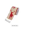 Cinta de lino sintético en stock para decoraciones navideñas, cinta navideña impresa a medida con purpurina, transfronterizo a medida