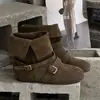 Primer Encuentro Ji Estación Europea Hebilla Plegable Dos Formas Botines Cortos Mujer Invierno 2026 Nuevos Botines Chelsea