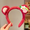 Diadema de Peluche para Otoño e Invierno, Diadema Especial con Presión para Lavarse la Cara y Aplicarse Mascarilla, Coleta, Accesorio para el Cabello de Pato Amarillo, Cueva para el Cabello