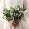 Amazon Transfronterizo Flor Artificial Hojas de Eucalipto Artificiales Tallos Ramas Cortas de Dólar Plateado Hojas Decorativas Planta Verde Hojas de Plástico