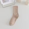 Calcetines para Mujer, Calcetines de Media Caña de Doble Aguja de Color Sólido, Calcetines de Rizo para las Cuatro Estaciones, Deportes y Ocio, Calcetines Largos Versátiles, Venta al por Mayor Transfronteriza