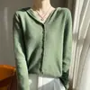 Otoño 2026 Nuevo Suéter de Punto para Mujer Sudadera con Capucha Top de Cuello V Prenda de una Sola Pieza Cárdigan con Capucha Chaqueta