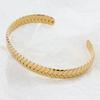 Pulsera Abierta de Acero Inoxidable Estilo Ins Europeo y Americano con Oreja de Trigo Acero de Titanio Metal Estilo Pulsera Trendy Simple Pulsera para Mujer