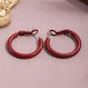 Tobillera Rojo Retro Viento Anillo de Oreja Grande Moda Atmosférica Aretes de Aguja de Plata de Alto Nivel Nicho INS Viento Rojo de Internet Aretes