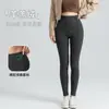 Ropa exterior de otoño e invierno para mujer, forrada de polar, engrosada, cálida, de algodón tejido, acanalada, con logo de ciervo verde, leggings de lana de cordero
