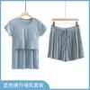 Conjunto de Ropa de Maternidad Tallas Grandes Mercado Traje de Camiseta de Manga Corta Para Salir Primavera y Verano Tops Pantalones Cortos Sueltos Traje Verano
