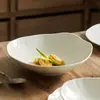 Prato Plano de Cerâmica de Fábrica Prato Branco de Alta Qualidade Tigela de Sopa Doméstica Louça Prato Ocidental para Bife Prato para Pizza
